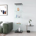 Glass Display Cabinet 4 With Gantry, Floor-to-ceiling Rare Bookshelf, Suitable For Living Room, Bedroom, Office