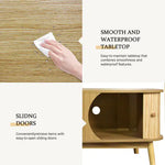 Rattan TV Stand For TVs Up To 75'', Modern Farmhouse Media Console, Entertainment Center With Solid Wood Legs, TV Cabinet For Living Room,Home Theatre