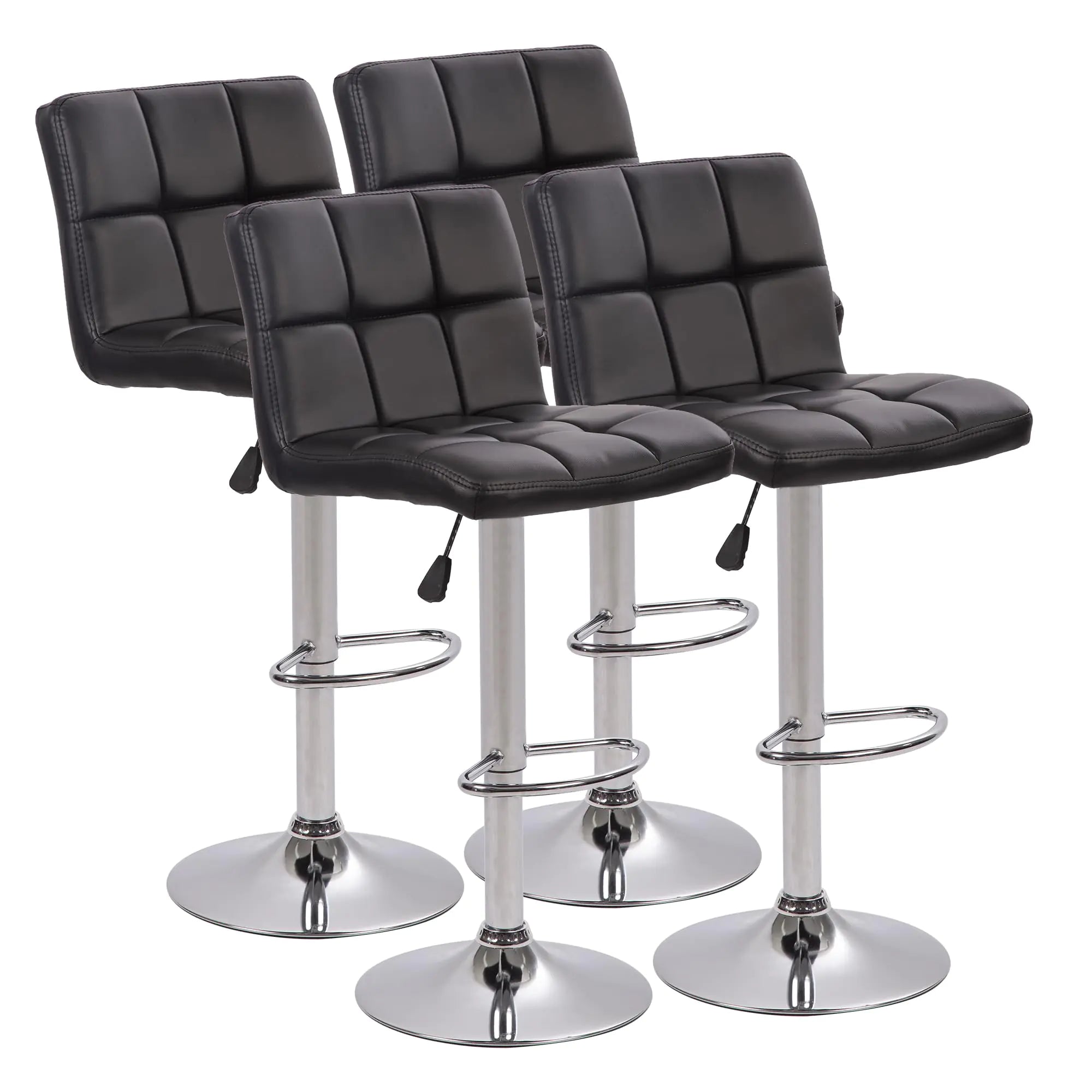 BestOffice Counter Height Bar Stools Set of 2 Bar Chairs Counter Height Adjustable Swivel Stool with Back PU Leather Kitchen Counter Stools Dining Chairs Home Bar