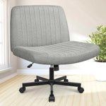 NEO CHAIR Criss Cross Chair Armless Legged Office Desk Chair with Wheels Swivel Modern Ergonomic Vanity Fabric Adjustable Wide Comfy Computer Task Chairs for Home Office (Grey)