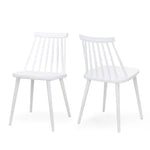Farmhouse Spindle Back Dining Chairs, Set Of 2, White