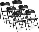 Oline Folding Chair Indoor Outdoor Plastic Commercial Stackable Foldable Guest Chairs for Events Office Wedding Party Picnic Kitchen Dining 350lb Capacity (Black 6 Pack)