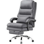 Ylzyxal Office Chair Big and Tall Office Desk Chair Ergonomic Office Chair 400LBS PU Leather Computer Chairs Executive Office Chair with Foot Rest and Lumbar Pillow (Premium Grey)