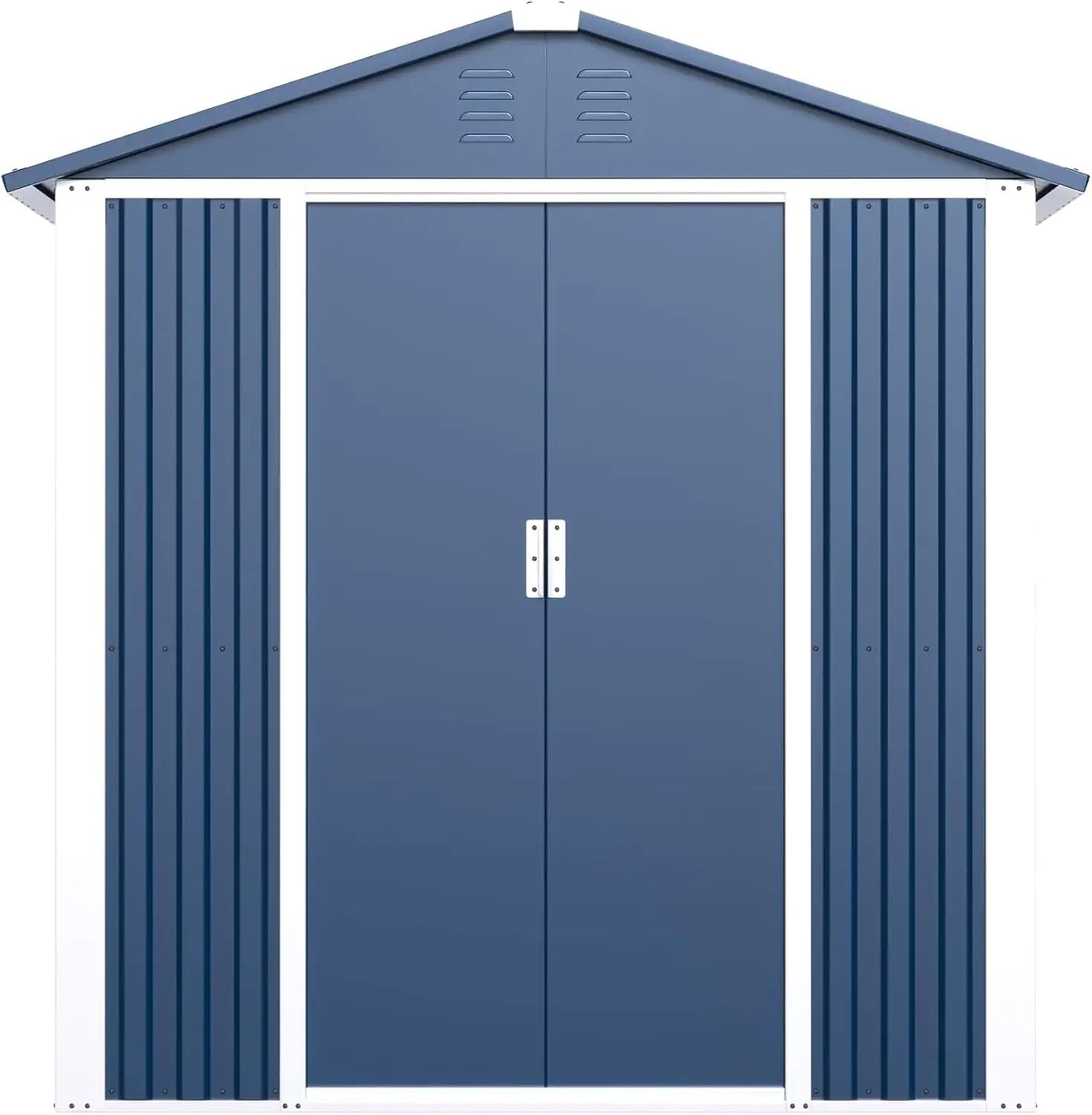 Metal Outdoor Storage Shed 5.3 FT X 4 FT, Double Sloping Roof Steel Utility Tool Shed Storage House With Door & Lock, Metal Sheds Outdoor Storage For Garden Patio Lawn,Blue
