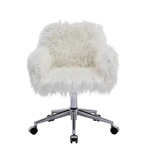 Modern Faux Fur Home Office Chairs, Hairy Chairs For Girls, Makeup Dressing Chairs