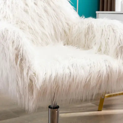 Modern Faux Fur Home Office Chairs, Hairy Chairs For Girls, Makeup Dressing Chairs