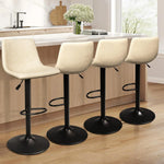 Waleaf Adjustable Swivel Bar Stools Set of 4Counter Height Bar Stools with Back350 LBS PU Leather Bar Stool for Kitchen IslandUpholstered Pub Stools with FootrestArmless Dining Chairs for Bar