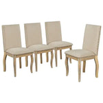 4 Wooden Cushioned Dining Chairs