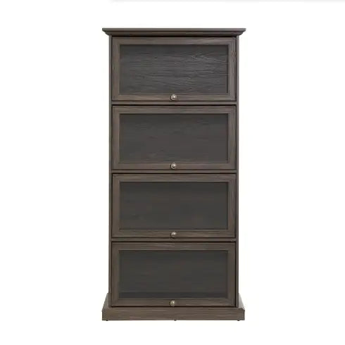 Glass Display Cabinet 4 Tier Glass Display Cabinet Storage Curio Cabinet With Flip Up Glass Doors, Collectors Showcase Toy  Organizers Rack, Bookcase For Living Room BRO