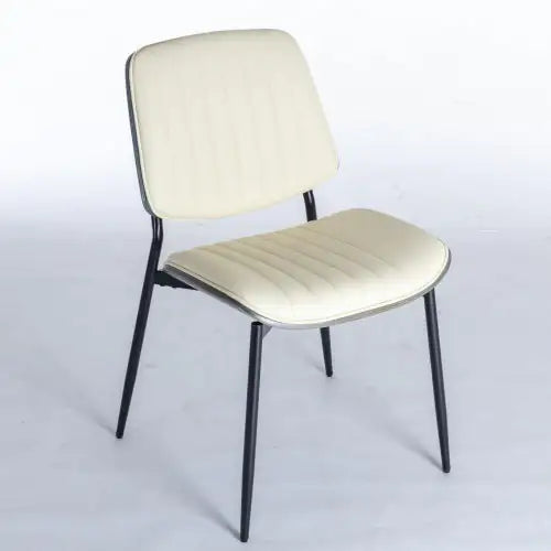 Dining Chairs Set Of 2 Mid Century Modern Retro Faux Leather Chair With Walnut Bentwood Back Upholstered Seat Metal Legs Adjustable Foot For Kitchen Dining Room Chairs