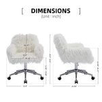 Modern Faux Fur Home Office Chairs, Hairy Chairs For Girls, Makeup Dressing Chairs