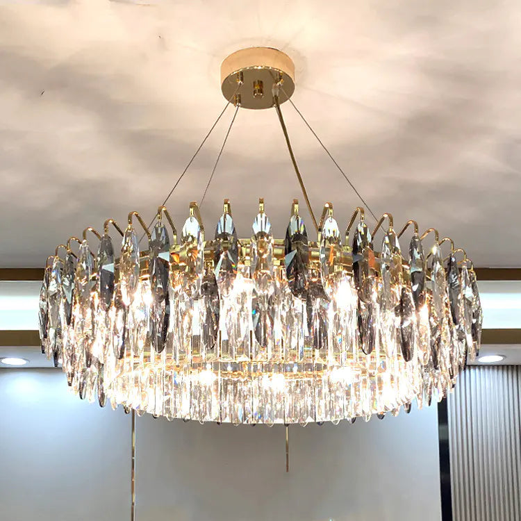 Luxury Crystal LED Chandelier – Modern Living Room Fixture